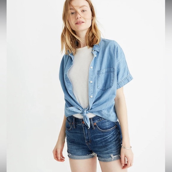 NWT MADEWELL DENIM HI-RISE CUTOFF DENIM SHORTS, JEAN SHORTS- SIZE 37 14 16 - Picture 1 of 15